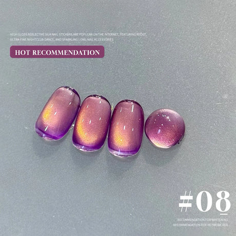 MN 1-20pcs 12ML Pink Gold Cat Eye Ocean Bubble Glass Beads Cat Eye Gel Nail Polish Blue Nails UV Light Nails Green Nails