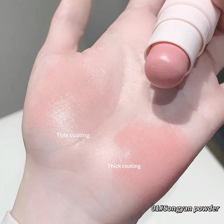 Gege Bear Soft Matte Blush Stick Moisturizing Natural Matte Tender Eeasy to Blend Rouge Stick