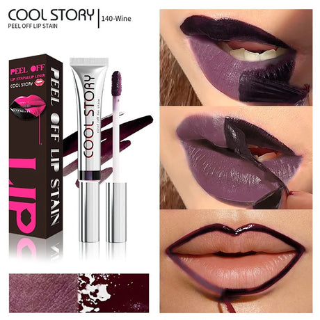 Black Brown Peel Off Lip Stain Transfer Proof Non-stick Cup Natural Lipgloss Lasting Waterproof Matte Tear-off Lip Tint Cosmetic