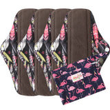 5pcs Set 4pcs Bamboo Reusable Sanitary Pads Washable Absorbent Cloth Menstrual Pads+1pc Bonus Free Mini Wet Bag