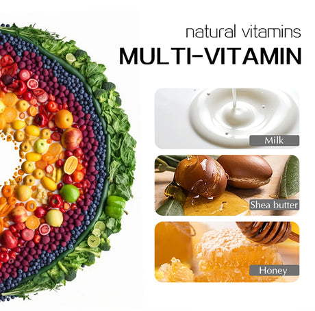 AILKE Multivitamins Natural Milk Soap, Brightening, Nourishing And Firming Skin, Gentle Cleansing, For Face, Body, 200g/7 oz