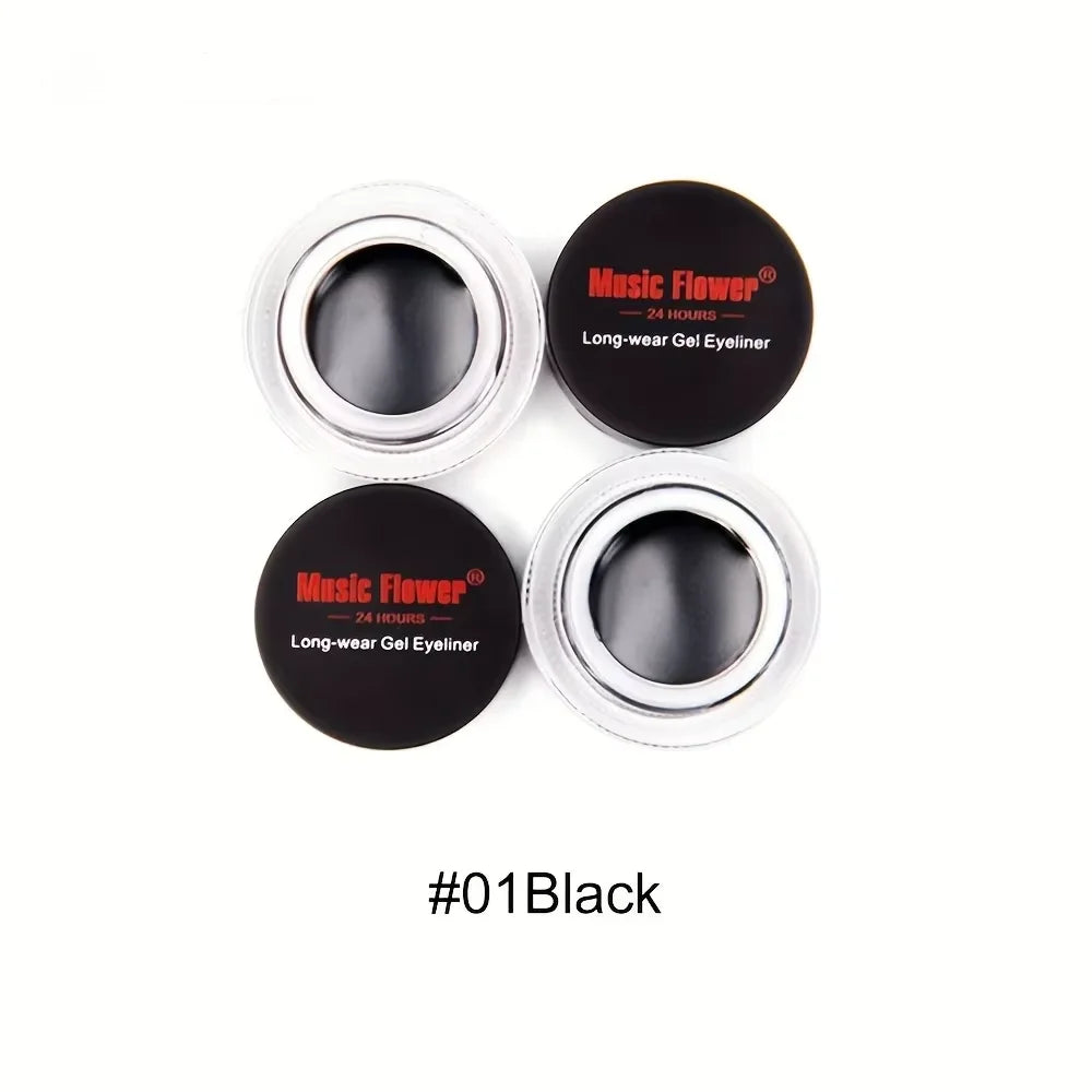 Rich Color Rendering Eyeliner Cream,Smudge Proof Waterproof Easy Coloring Makeup Cosmetic,( Brown, Blue Purple, Green And Black)