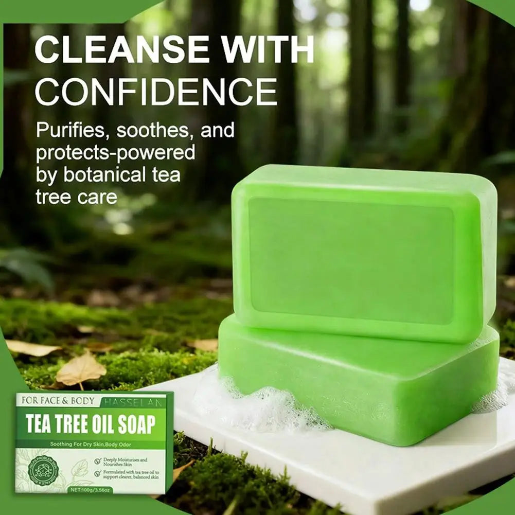 1/2/3pcs Tea Tree Soap,Relief Soap Bar, Moisturizing Exfoliate Relieve Cleansing Soap, Natural Bath Soap for Body and Face