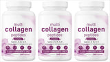 Multi Collagen Pills 240 Capsules | Type I II III V X | Hydrolyzed Protein Peptides with Biotin Hyaluronic Acid & Vitamin C