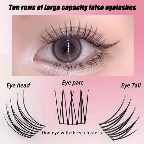 1/box 90 clusters idol False Eyelashes Black Natural Manga Lashes Anime Eyelashes Large Capacity Lashes Extension Chinese Makeup