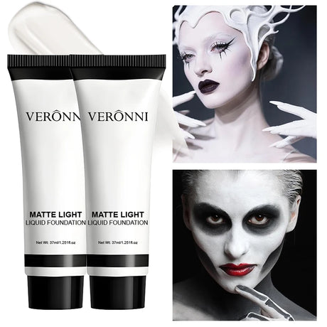 Halloween Pure White Makeup Foundation Mixable Pure White Foundation Adjuster Concealer Face Paint Makeup Clown COS Carnival