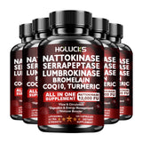 High Potency Enzyme Complex, with Lumbrokinase & CoQ10, Boost Vitality, Cellular Energy & Immune Health, Middle Aged Daily