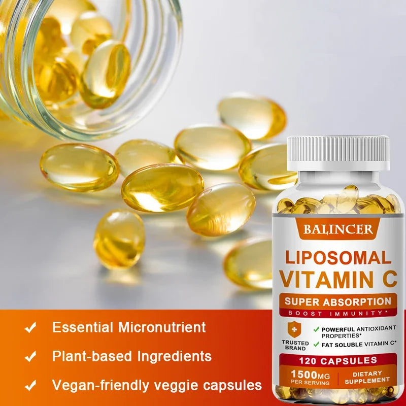 Vitamin C 1500mg with Zinc 20mg, 120 Capsules, Overall Health Vitamin Dietary Supplement, Non-GMO & Gluten-Free Vegetarian