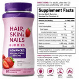 Biotin Gummie Strawberry Flavor with 6000Mcg Biotin & Vitamin Support Healthy Hair Skin and Nails 80pcs Nutritional Supplement