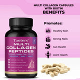 Multi Collagen Capsules, Type I/II/III/V/X Hydrolyzed Collagen Peptides, Support Skin Hair Nail, Joint & Gut Digestion Health