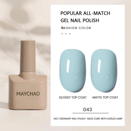 MAYCHAO Gel Nail Polish 12ML Full Coverage Base Top Coat Soak Off Gel Polish UV LED Gel Semi Permanent Varnishes Design Nail Art