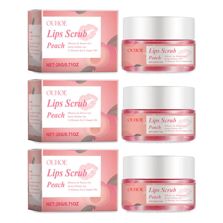 Peach Brightening Lip Scrub Exfoliating Pink Plumper Moisturize
