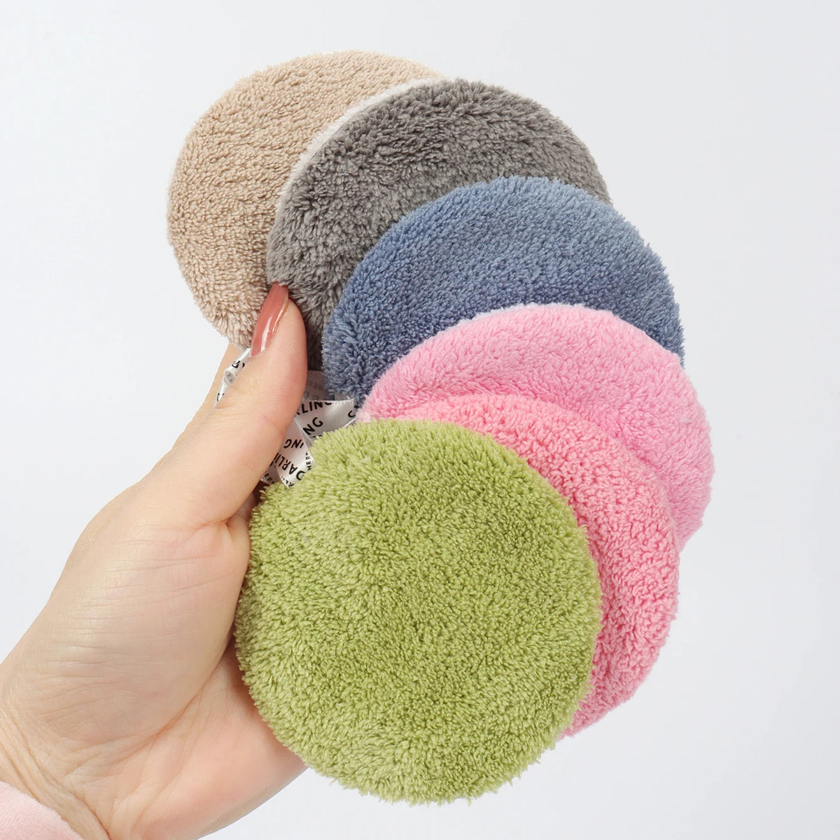 80 Round Absorbent Face Wash Pads 6Pcs, Machine Washable, Reusable Makeup Remover Tool, Suitable for All Skin Types