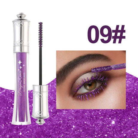 MLSMILE Shiny Pearlescent Colorful Mascara Waterproof Sweat Proof Quick Dry Lasting Matte Blue Mascara Glitter Gold Eyelashes