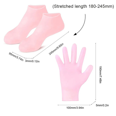 Silicone Socks and Gloves - Moisturizing Gel Spa Exfoliation Prevent Dry Cracked Dead Skin Remover Protector Foot/Hand Care Tool