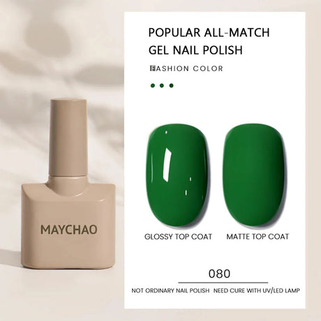 MAYCHAO Gel Nail Polish 12ML Full Coverage Base Top Coat Soak Off Gel Polish UV LED Gel Semi Permanent Varnishes Design Nail Art