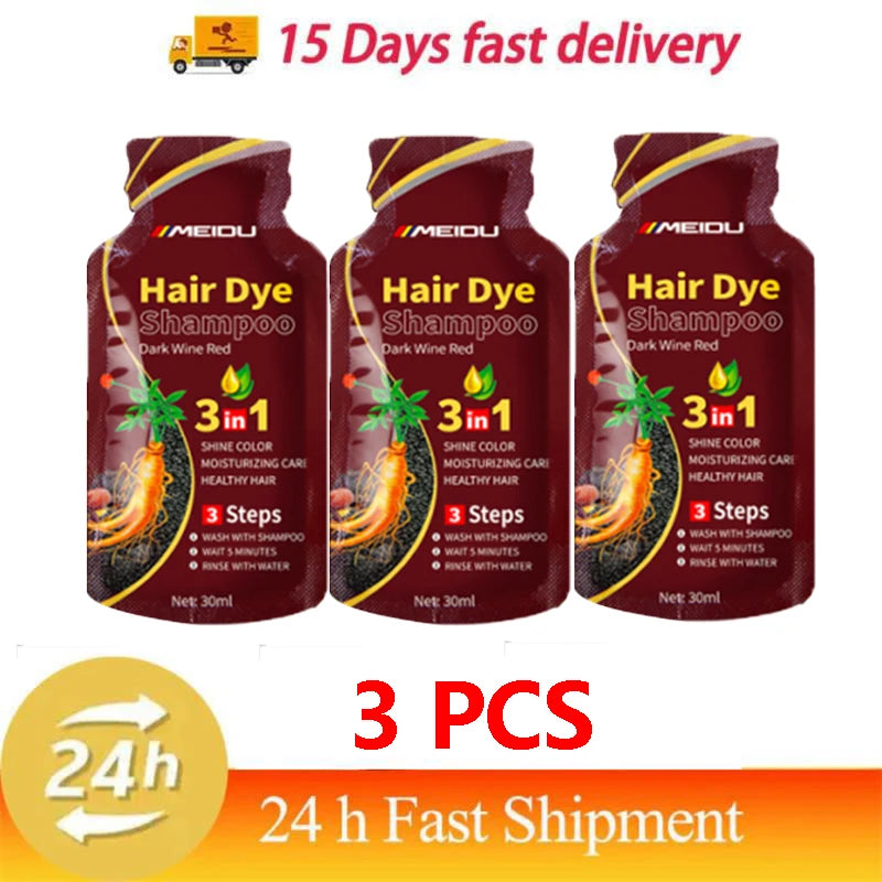 Pure Natural Herbal Hair Dye Shampoo Change Hair Color Cover Gray Hair White Hair Treatment Bubble Plant Hair Dye Hair Care New