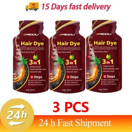 Pure Natural Herbal Hair Dye Shampoo Change Hair Color Cover Gray Hair White Hair Treatment Bubble Plant Hair Dye Hair Care New