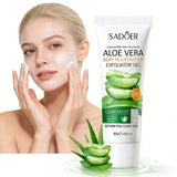 SADOER Exfoliating Aloe Vera Gel Facial Cleanser Deep Cleansing Exfoliant Gentle Moisturizing Face Exfoliation Facial Exfoliator