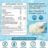 Marine Collagen Peptides Powder Type I & III with Hyaluronic Acid Vitamin C Unflavored Beauty Supplement Skin Hair Nails 12.35oz