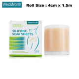 4cm X 150cm Silicone Scar Sheets , 1 Roll Self-Adhesive Scar Cover Tape Skin Care Waterproof and Breathable Scar Patch