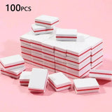 10-50-100pcs Professional Mini Nail Art Buffer File Set 100/180 Sandpaper Manicure Care Tips Sanding Polishing Tools Kit