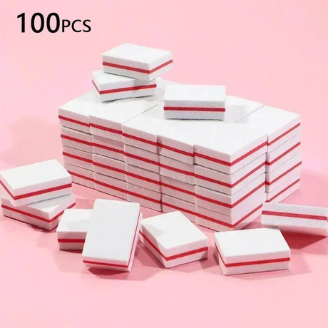 10-50-100pcs Professional Mini Nail Art Buffer File Set 100/180 Sandpaper Manicure Care Tips Sanding Polishing Tools Kit