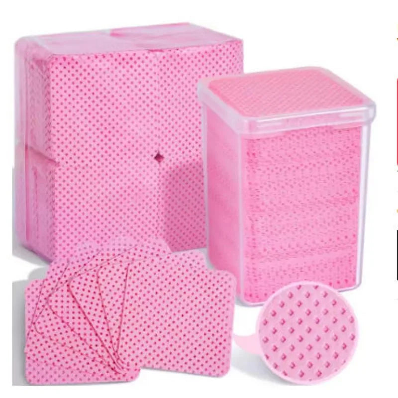 200 Pieces Lint-Free Nail Wipes Professional Eyelash Extension Glue Wipes Nail Polish Removal Wipes for Salon Use