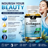 Marine Collagen Supplement, with Hyaluronic Acid & Vitamins, Supports Skin Elasticity, Hair Growth, Nail Strength & Anti-Aging