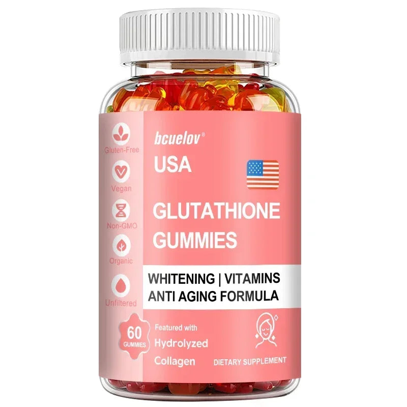 Bcuelov Glutathione Gummies - Promotes Healthy Skin and Youthful Appearance Hydrolyzed Collagen Supplement