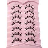 New 14/10/7/5Pairs Manga Lashes Natural Eyelashes Soft Cross Wispy Clear Band False Eyelashes Doll Eyes Lashes Cosplay Extension