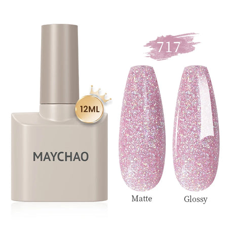 MAYCHAO Gel Nail Polish 12ML Full Coverage Base Top Coat Soak Off Gel Polish UV LED Gel Semi Permanent Varnishes Design Nail Art