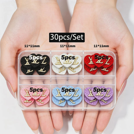 30/60pcs/Box 3D Luxury Metal Nail Art Decorations Alloy Shiny Rhinestones Pearl Gems Zircon Diamond Charms DIY Nail Accessories