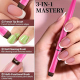 3 in 1 French Nail Brush with Multifunctional Head - Fine Nail Brush for Gel and Acrylic Nails for Precise Cleaning