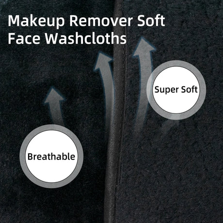 2Pc 15cm Square Makeup Remover Cloth, Makeup Towels Face Washcloth, Makeup Remover Pads Reusable Washable