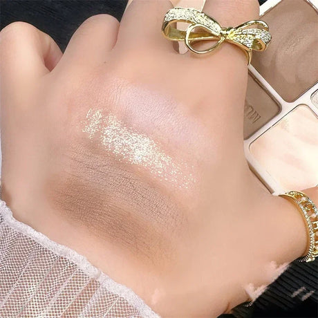 4 Color Facial Highlighter Makeup Palette Natural Matte Fine