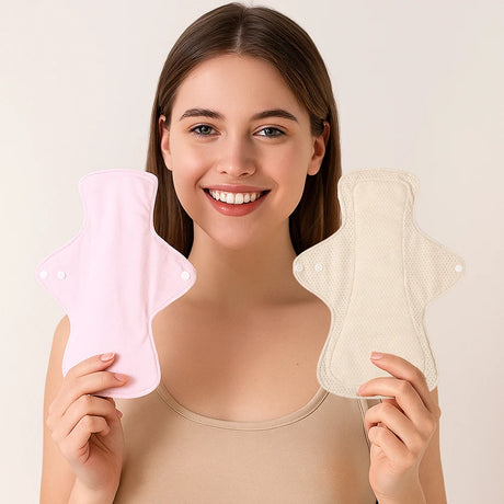 2pcs Breathable Panty Liner Feminine Reusable Sanitary Pads Period Panties Leakproof Cotton Pad Washable Daily Pads 2 Sizes