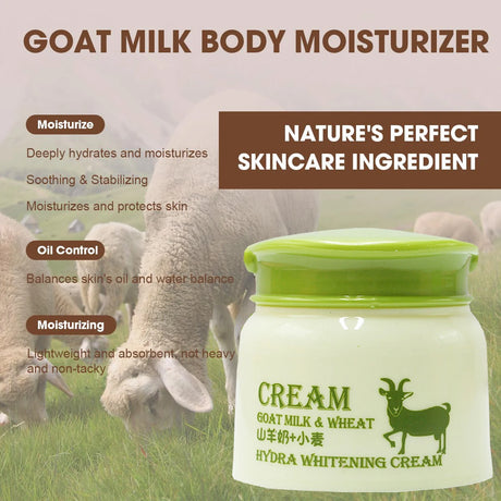 Goat Milk And Wheat Hydra Whitening Cream Skin Hydration Moisturizing Body for Dry & Sensitive Skin Anti-Aging Firming Cream